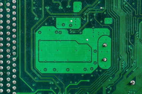 Extreme close up computer circuit board