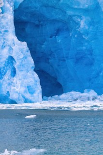 Calving glacier wave in the sea in Svalbard coast