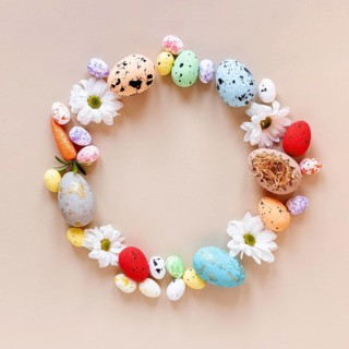 Colorful circle formed easter eggs