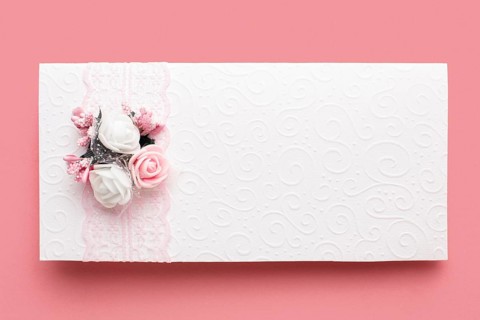 Beautiful luxury wedding stationery ribbon