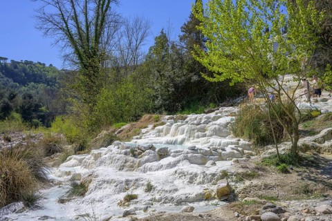Sinter terraces with bathing pools Bagni de Petriolo