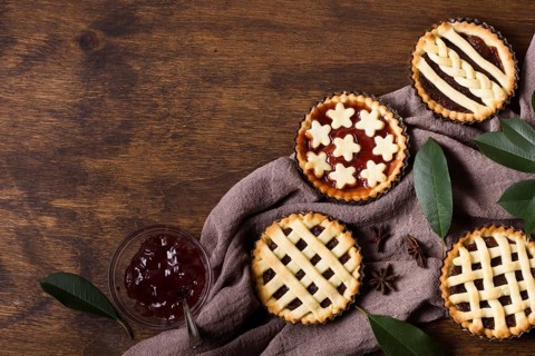 Top view delicious pies ready be served