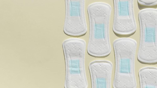 Abstract concept sanitary towels copy space