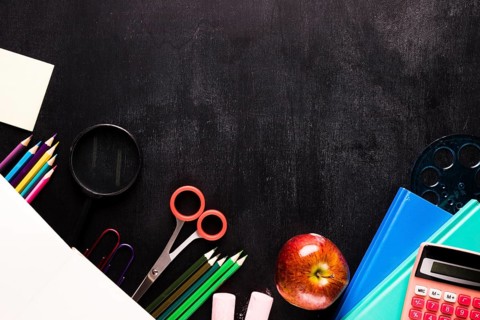 Composition school with stationery desk