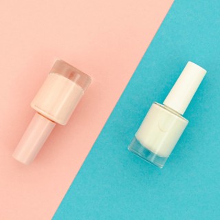 Nail polish blue pink background
