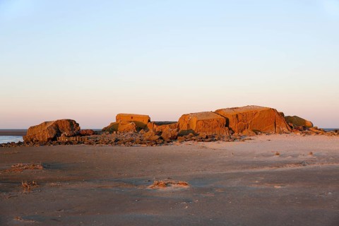 Remains of a World War II bunker on the island of Minsener Oog