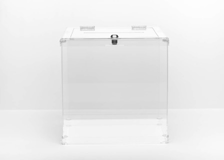 Front view transparent ballot box