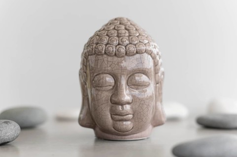 Front view buddha head statue