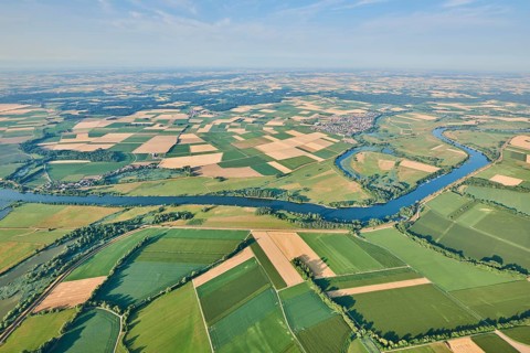 Aerial view over danubia river