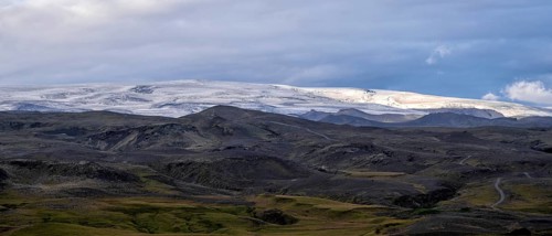 View of Myrdalsjoekull glacier