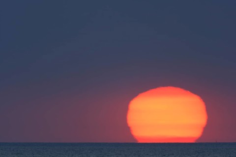 Sunrise on the island of Minsener Oog