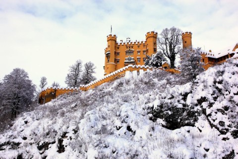 Hohenschwangau Castle in winter
