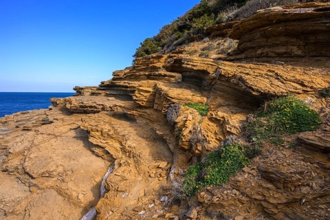 Bizarre rock formations in the Buca delle Fate