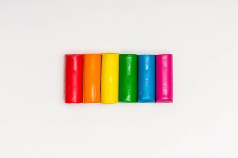 Multicolored plasticine sticks