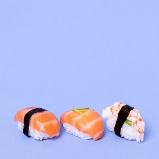 Copy space fresh sushi