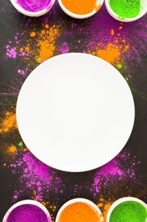 Big plate with different powders