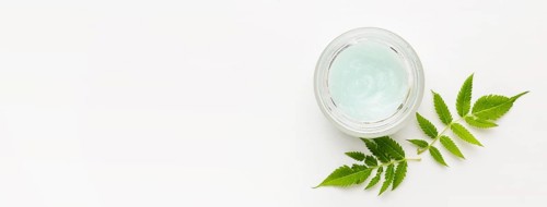 Top view organic cream with copy space