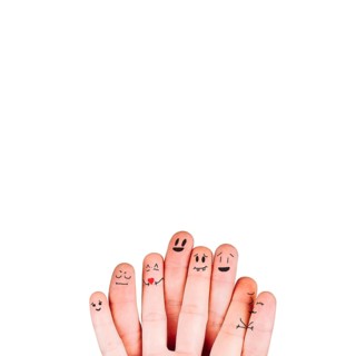 Fingers with various faces