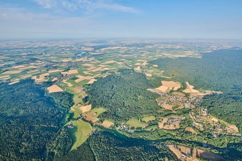 Aerial view over danubia river