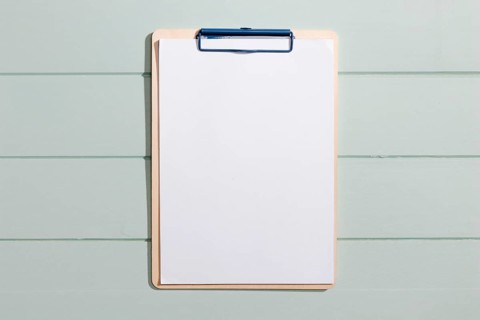 Minimalist copy space clipboard top view