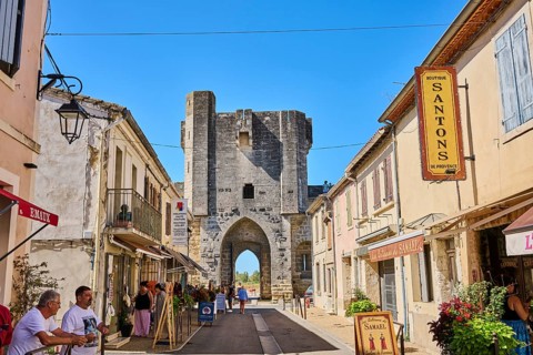 Street and city wall of Aigues-Mortes