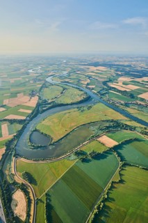 Aerial view over danubia river