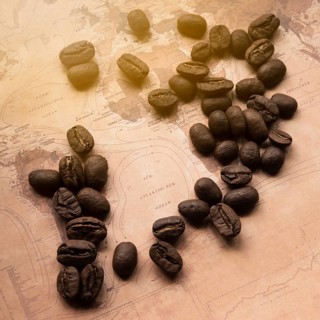 German map with coffee beans