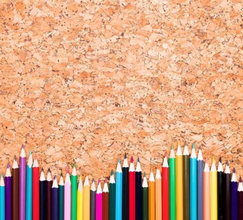 Colourful pencils desk
