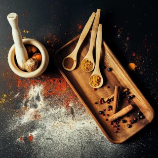 Top view indian spices