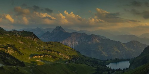Panorama from the Zeigersattel to the Seealpsee