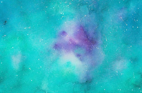 Violet aquamarine mix paints paper