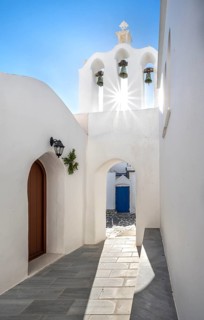 Archway with bells of the Greek Orthodox Chapel of Agios Antonios