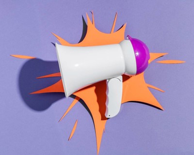 Megaphone with paper shape
