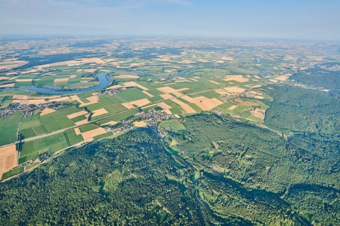 Aerial view over danubia river