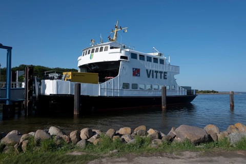 Ferry Vitte in the port of Schaprode