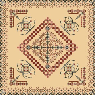 Traditional Latvian embroidery seamless pattern