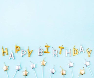 Flat lay star shaped birthday candles