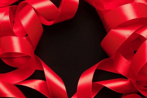 Border from red ribbon