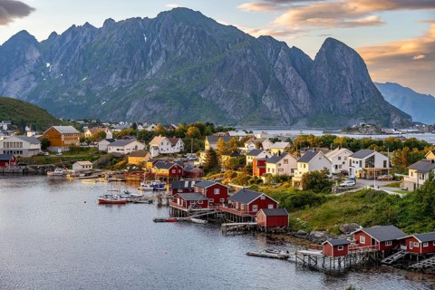 Village view of the fishing village Reine