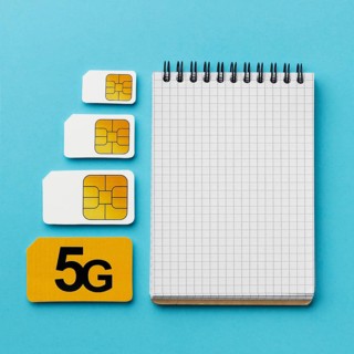 Top view sim cards with notebook