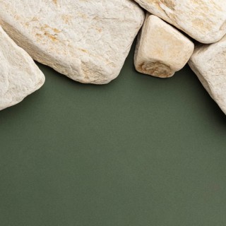 Top view white stone collection with