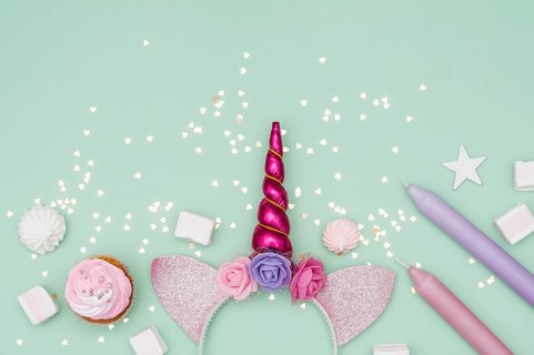 Lovely birthday composition with party elements