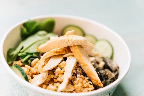 Poke bowl close up