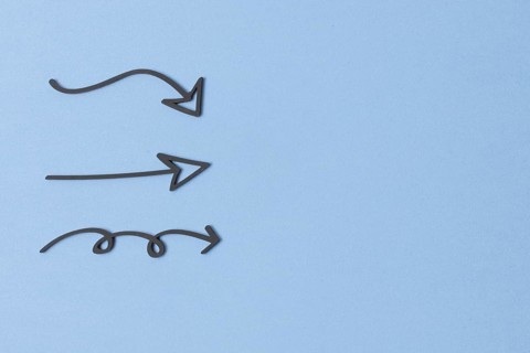Marker arrow drawings blue background