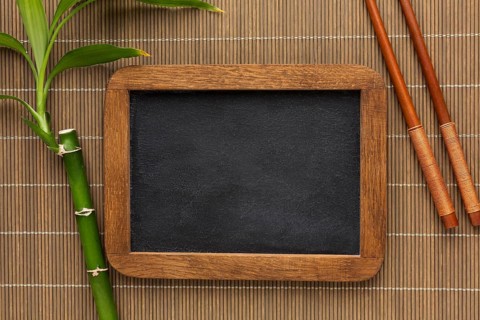 Top view bamboo frame concept
