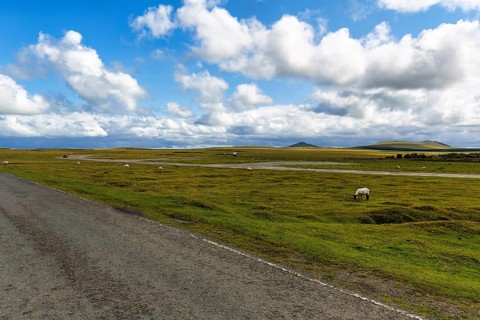 Road leads across high moor