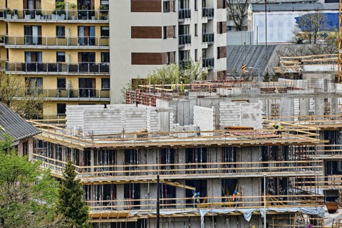 Residential building construction site