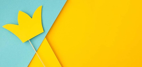 Top view beautiful crown concept with copy space