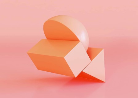 Geometric shapes background orange tones