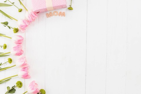 Mother s day frame with tulips